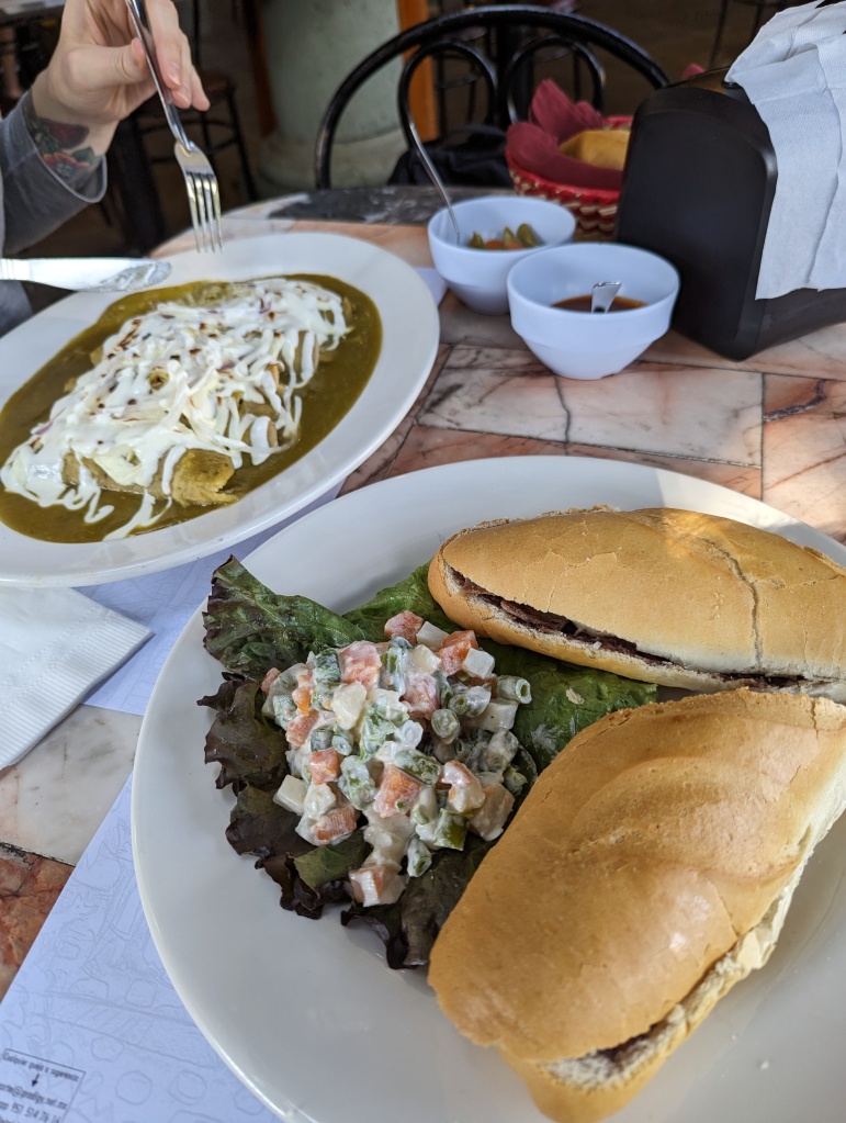 Enchiladas and tortas in Oaxaca